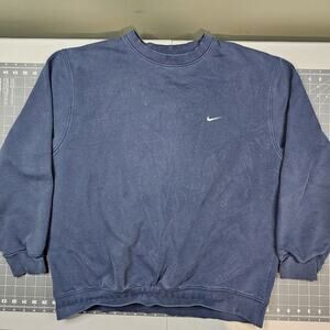 Vintage Nike Sweatshirt XXL Blue Y2K Crew Neck Streetwear Essential Skater Work